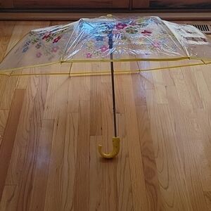 Marc Jacob Floral Clear Umbrella with Yellow Handle